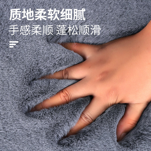 冬季汽车毛绒坐垫座椅套车用靠背靠垫车内加厚单片前排后排座垫子 - 图3