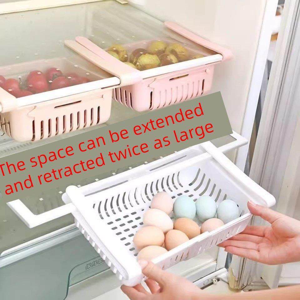 【冰箱扩容】可伸缩冰箱收纳盒保鲜整理收纳盒抽屉式隔板层鸡蛋,淘宝优惠券,粉丝福利购,淘宝优惠卷
