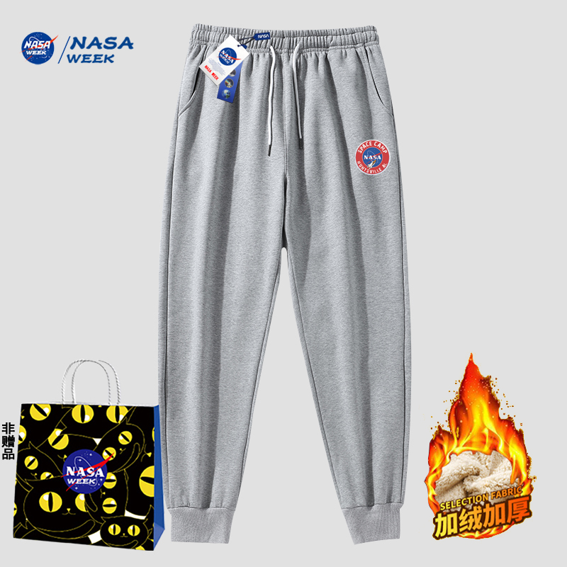 NASA WEEK運動休閑褲純棉男女同款春秋季小腳加絨加厚大碼衛褲潮_NASA  WEEK旗艦店_男裝