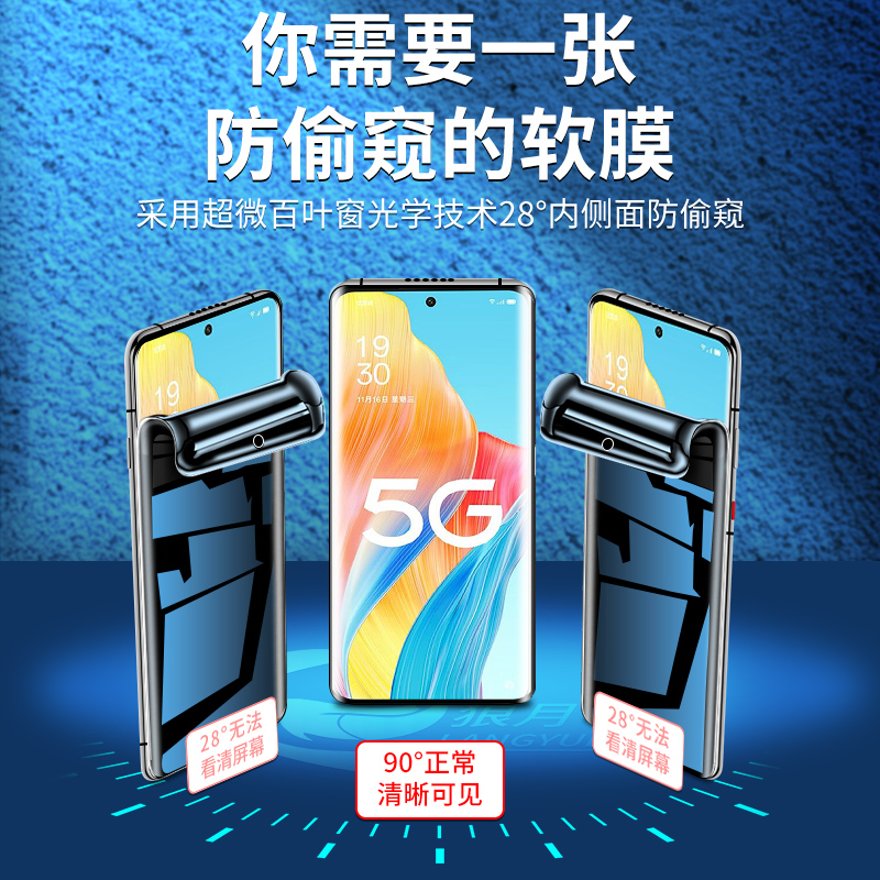 适用oppoa1pro手机膜全屏覆盖防偷窥保护高清opopa1x钢化水凝膜防窥屏软膜a1全包边抗指纹活力版防窥膜抗摔5G - 图0