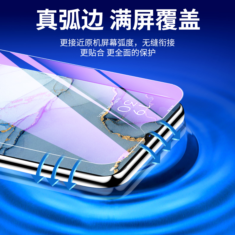 适用opporeno3钢化膜5G高清抗蓝光opopreno3元气版手机膜全屏全覆盖保护PDCM00防指纹无白边屏保0pp0防摔防爆-图0