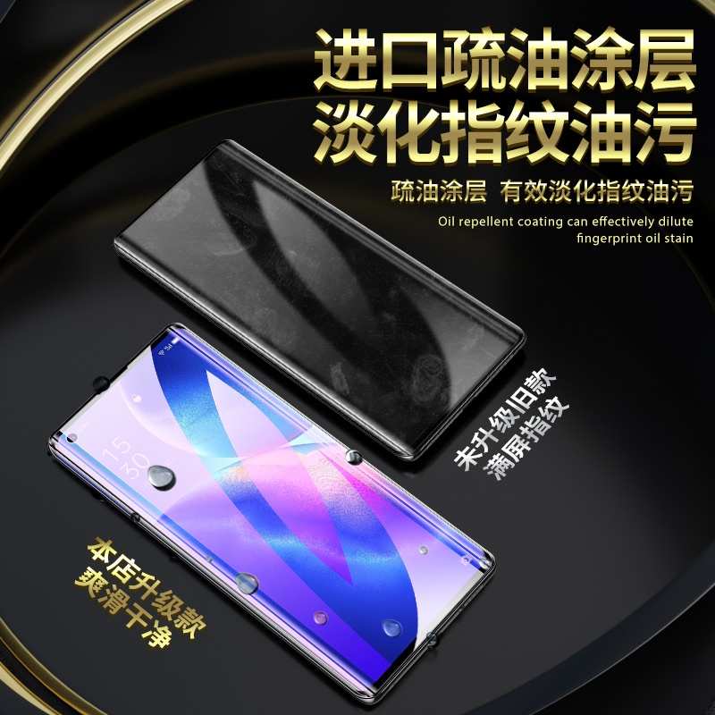 适用opporeno5pro钢化膜全包边防爆曲屏reno5无白边玻璃屏保reno5pro+手机膜防指纹防摔reno5k抗蓝光保护新款 - 图2