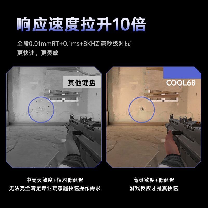 达尔优Cool68磁轴电竞游戏机械键盘客制化有线侧翼灯光三角洲FPS