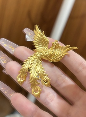 金包银凤舞九天婚嫁戒指订婚结婚戒指指环三金五金首饰饰品可定制