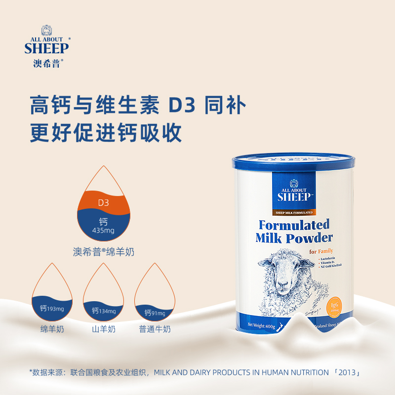 澳希普新西兰原装进口高钙绵羊奶粉成人奶粉