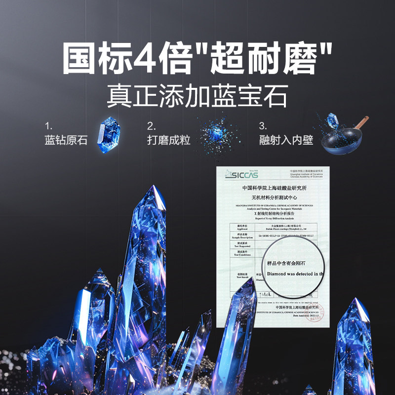 苏泊尔蓝钻不粘锅电磁炉燃气灶专用炒菜锅家用炒锅平底锅煎锅烙饼,淘宝优惠券,粉丝福利购,淘宝优惠卷