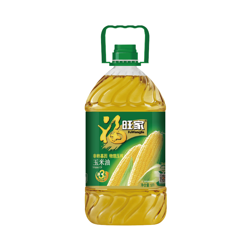 福旺家非转基因玉米胚芽油5L食用油压榨玉米油大桶装家用正品批发