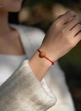 宝宝婴儿童新生红绳手链桃核胡篮桃木男女脚防惊吓压随身护手绳串