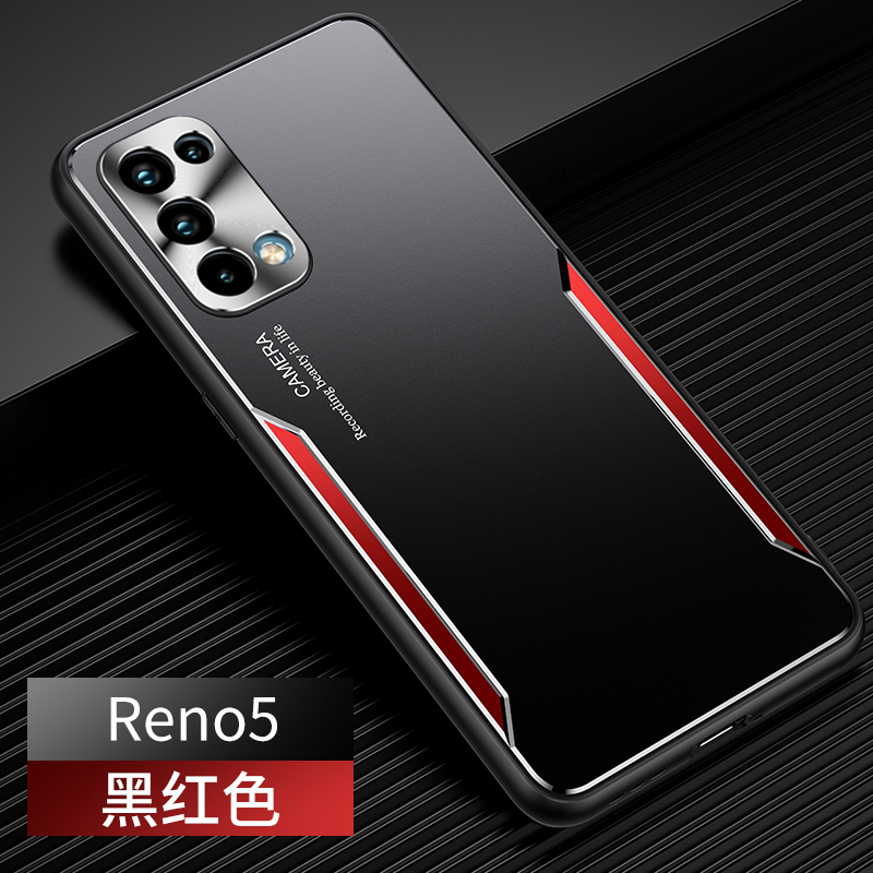 OPPO Reno5K手机壳金属男款Reno5磨砂壳OPOPRano5外壳保护套0PP05镜头圈全包刀锋战士软边硅胶壳防摔超薄新款 - 图0