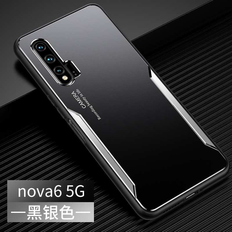 适用于华为nova6手机壳金属男款Nova6SE磨砂壳Navo6外壳WLZ-AN00保护套镜头圈全包软边硅胶壳防摔超薄新款 - 图3