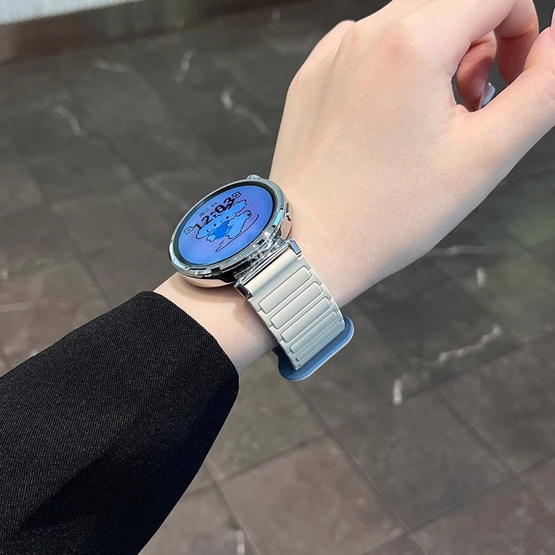 适用三星Galaxy watch8/7/FE/5Pro智能手表带6/4 Classic硅胶磁吸ultra2回环active2运动s3女Samsung快拆腕带 - 图1