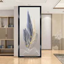 Custom Art Glass Living Room Steel Partition Wall Decoration Screen Double Sided Light Lavish Wind Entry Into The House With Frosted Light Transmission