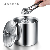 Morden MODERN light and luxurious double ice bucket ice bucket Stainless Steel Commercial Creativity Champagne Barrel Red Wine Ice Town