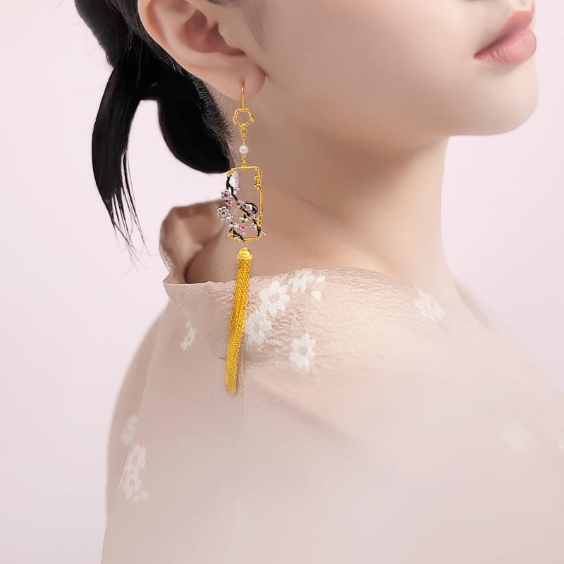 吾往疏影横斜 耳环 深圳博物馆联名宝安文创金奖 中国风原创设计