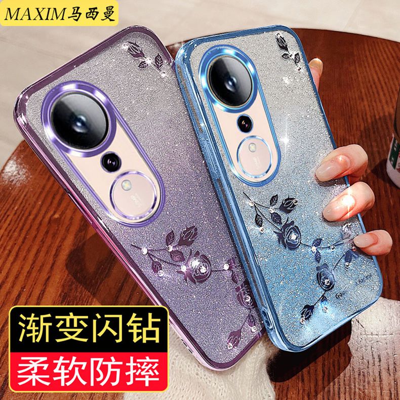 适用荣耀畅玩70plus手机壳女新款华为honor畅玩70PLUS保护硅胶套透明LOG一AN00全包防摔软外后壳闪钻网红高级 - 图2