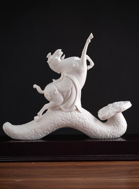 陶瓷马摆件世纪腾飞客厅玄关