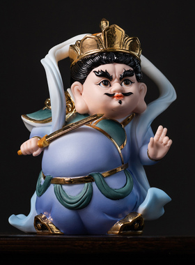 陶瓷摆件精工彩四大天王神像