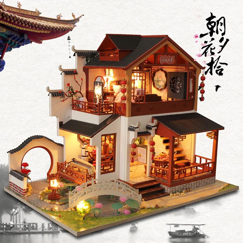 模型diy手工小屋别墅礼物建筑房子生日拼装中国风制作创意玩具小 - 图3