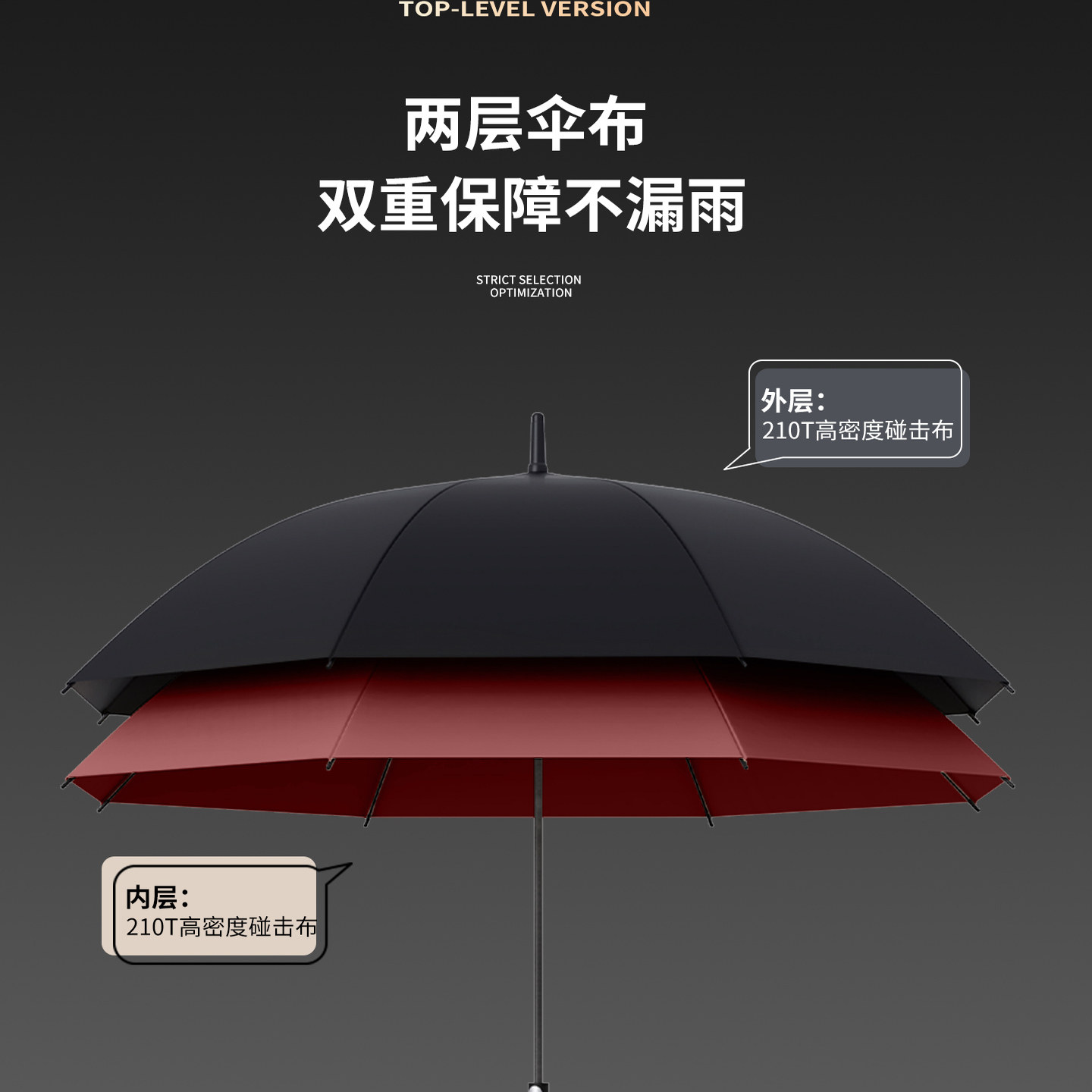 双层自动雨伞长柄超大号加固加厚结实抗风暴风雨三双人男士加大伞