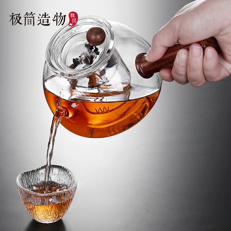 急须侧把玻璃壶大容量蒸煮两用泡茶壶耐高温电陶炉煮茶壶家用茶具 - 图1