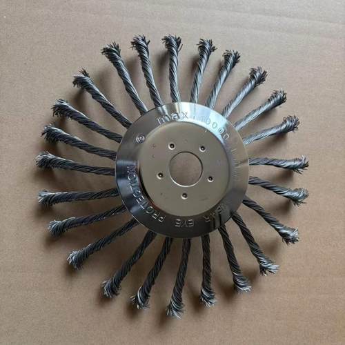 6寸 9寸 10寸割草机配件钢丝轮除草轮园林砖缝除草刷打草头除草盘 - 图0