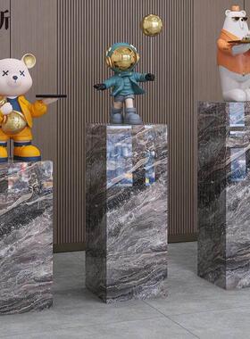 大理石岩板立柱墩子展台摆台增高装饰轻奢落地客厅酒店摆件底座