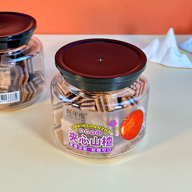 旺年度 夹心山楂山楂汉堡罐装山楂干 果脯 糖果 老式儿时美食零食,淘宝优惠券,粉丝福利购,淘宝优惠卷