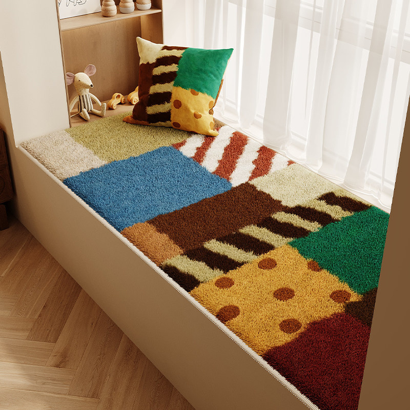Retro American thickened bay window cushion winter 2026 new plush window sill cushion dopamine balcony cushion transformation artifact