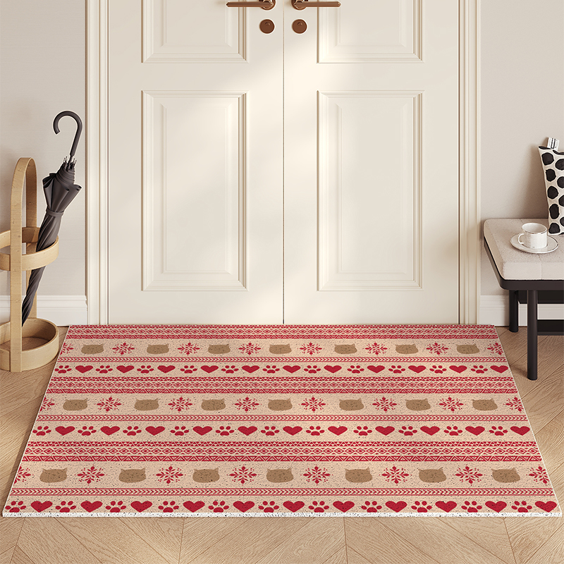 蓝色费尔岛入户门地垫进门门口门垫耐脏防滑地毯可擦洗可裁剪脚垫 - 图0