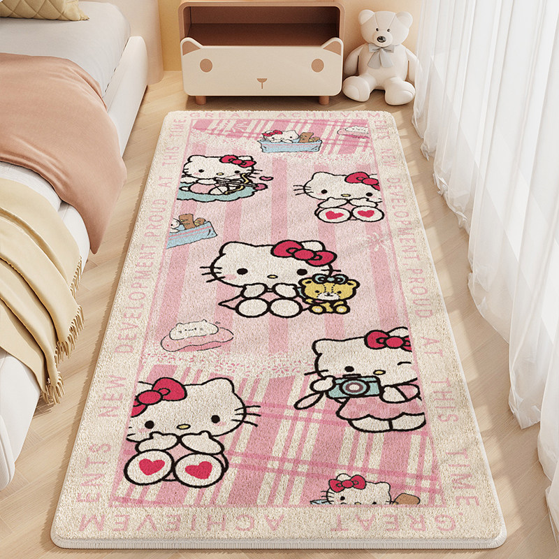 儿童房间床边地毯女孩卧室床头可爱毛绒脚垫主卧床前长条加厚地垫,淘宝优惠券,粉丝福利购,淘宝优惠卷