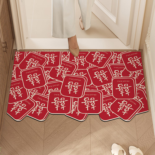 囍字结婚入户门地垫婚庆婚房红门垫门口喜庆pvc脚垫新婚进门地毯 - 图3