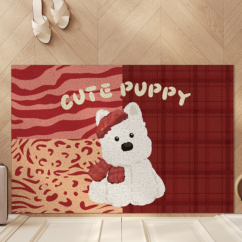 卡通喜庆入户门地垫新年除尘耐脏防滑丝圈门口门垫可裁剪家用脚垫,淘宝优惠券,粉丝福利购,淘宝优惠卷