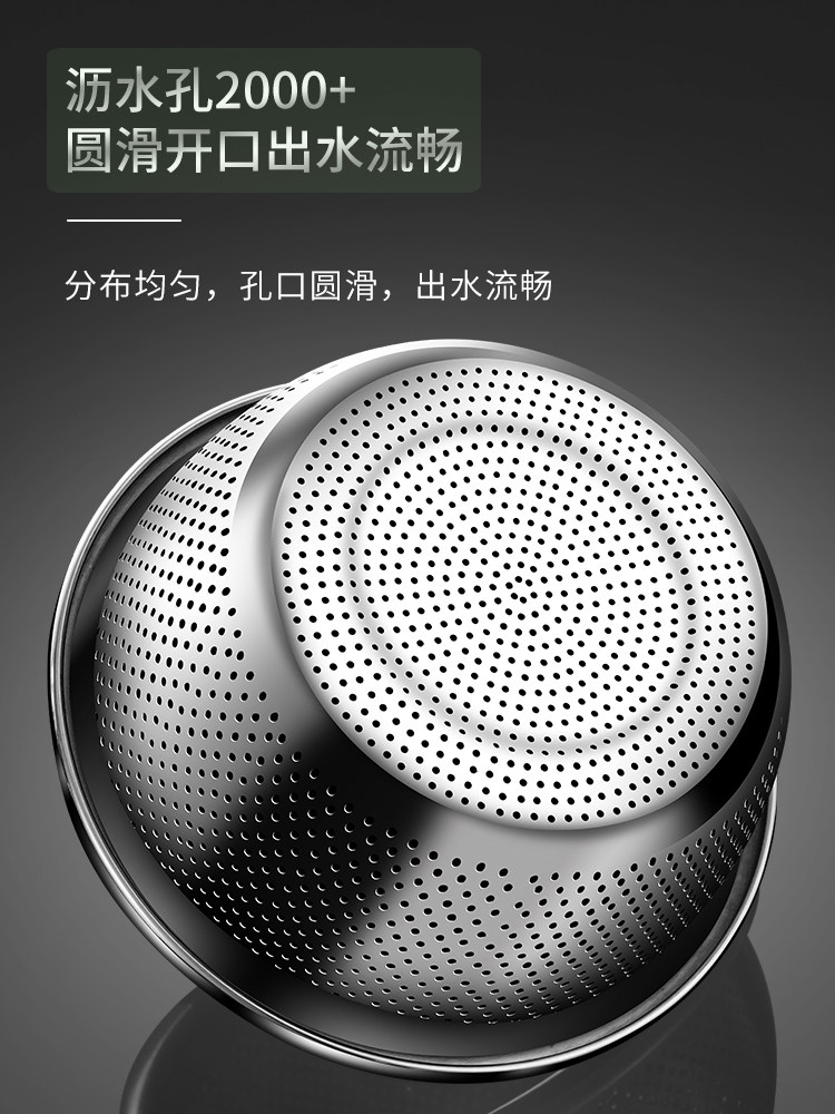 沥水篮洗菜盆洗米筛304不锈钢厨房神器水果篮家用沥水漏盆淘米盆,淘宝优惠券,粉丝福利购,淘宝优惠卷