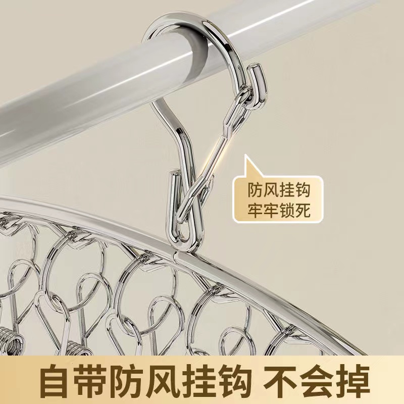 袜子晾衣架防风多夹子家用多功能内衣内裤挂钩宝宝不锈钢晒袜神器 - 图2