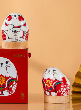 创意床头玉兔摆件LED灯礼品