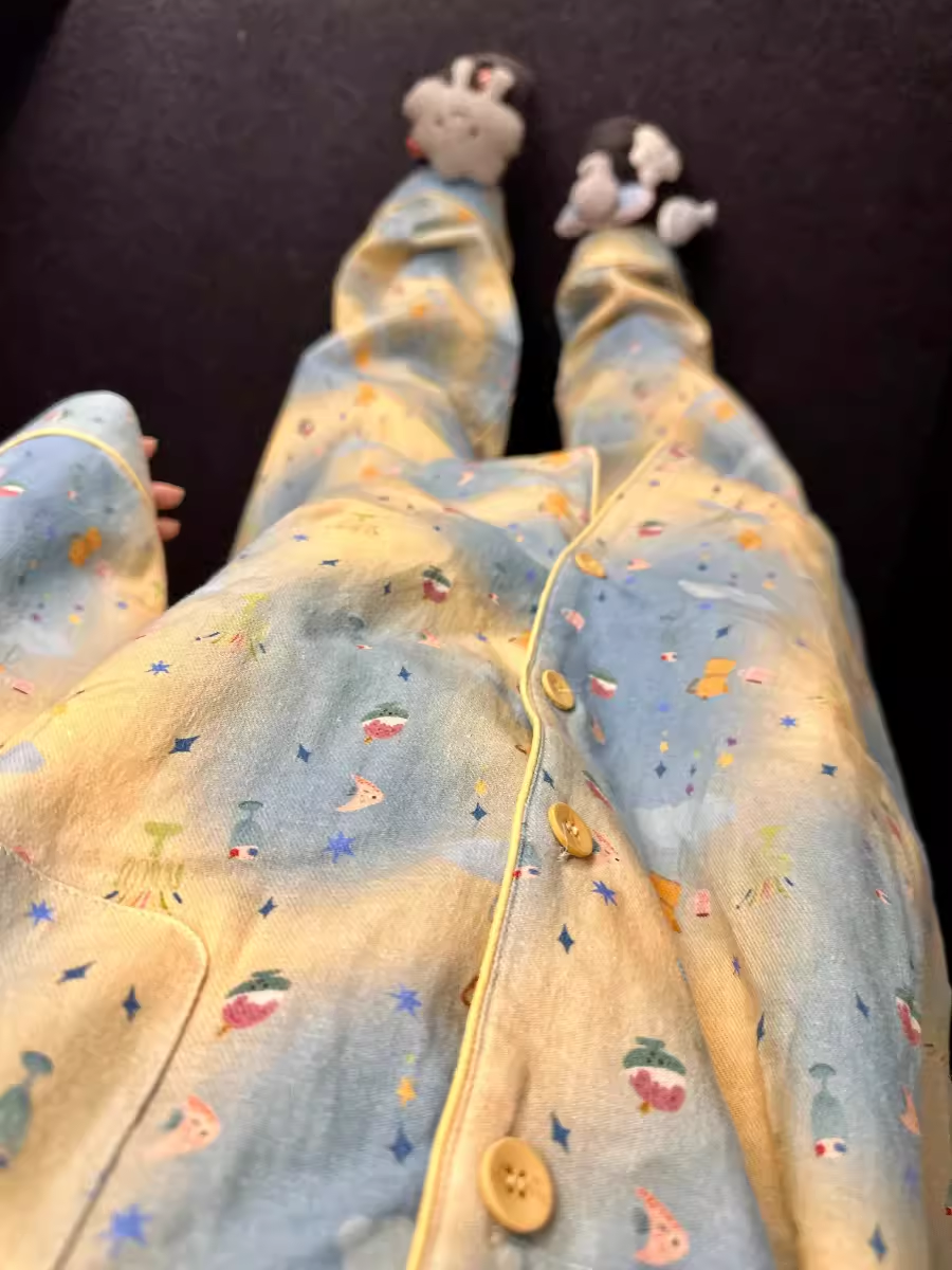 韩版卡通印花长袖睡衣女春秋款新款大码家居服开衫长裤套装可外穿,淘宝优惠券,粉丝福利购,淘宝优惠卷