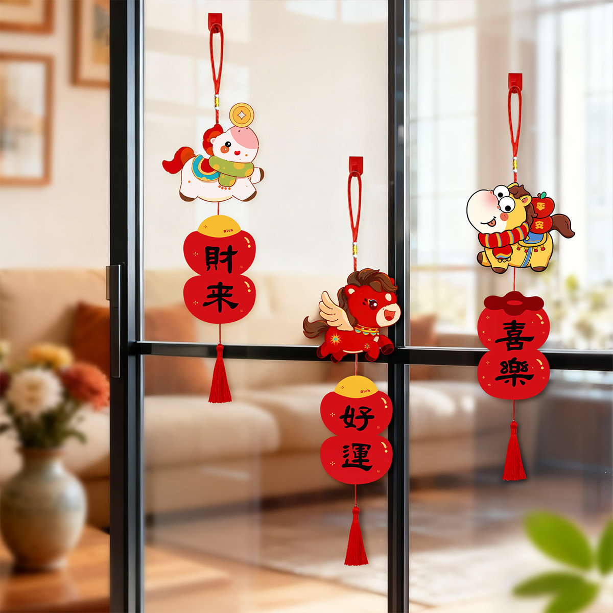 新年醒狮门把手保护套过年春节卡通马门把手挂件家居氛围装饰用品,淘宝优惠券,粉丝福利购,淘宝优惠卷