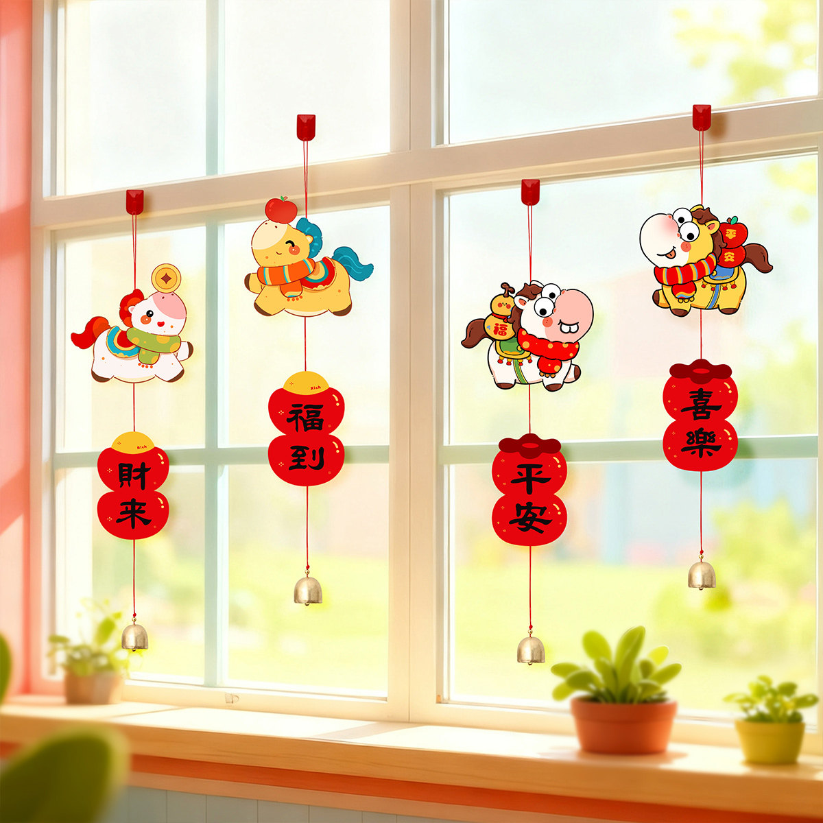 马年春节过年装饰挂件客厅玄关门挂儿童房挂饰新年墙上风铃吊挂,淘宝优惠券,粉丝福利购,淘宝优惠卷