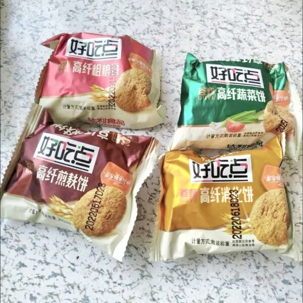 【抢】好吃点高纤饼干粗粮煎麸蔬菜消化味独立小包装饱腹代