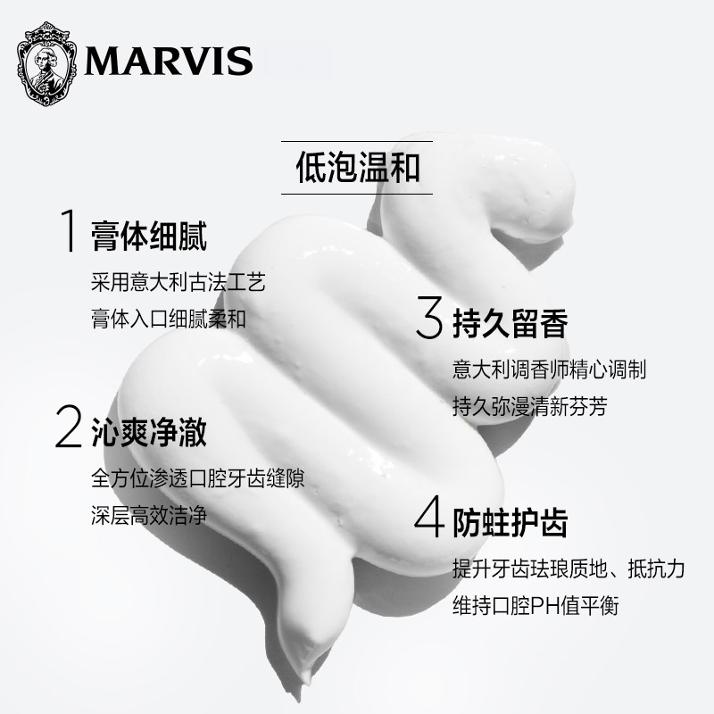 意大利Marvis牙膏75ml玛尔仕薄荷清新口气防蛀护齿玛尔斯花园系列