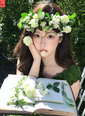 解锁春日氧气感大片！森系精灵花环头饰户外春游踏青自拍小神器
