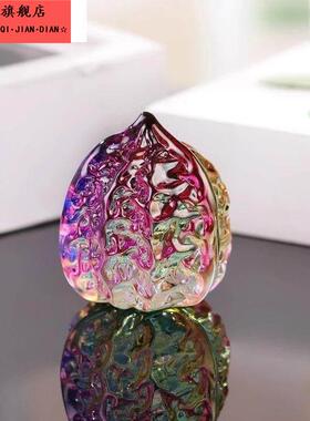 水晶核桃琉璃文玩手把件盘玩绕指手指锻炼球炫彩高颜值装饰摆件