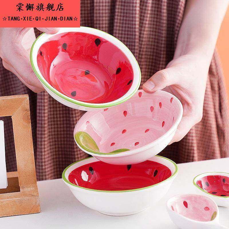 西瓜碗自带硼砂网红碗创意个性做泥材料学生好看沙拉水果餐具,淘宝优惠券,粉丝福利购,淘宝优惠卷