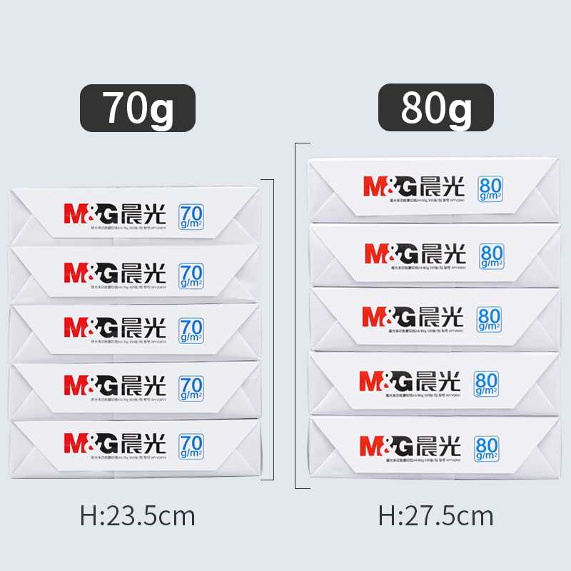 晨光A4纸打印复印纸一包500张70g白纸80g单包整箱5包打印纸木浆a-图1