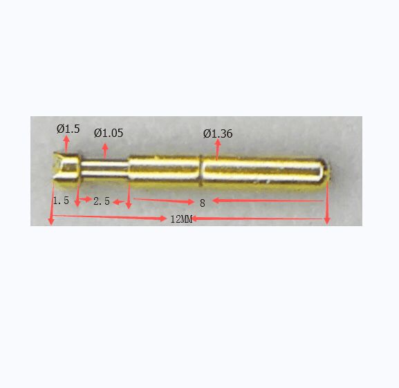 短针1.5九爪梅花头探针 1.36*12mm测试针弹簧顶针铜质镀金1.5顶针-图0