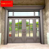 Villa Gate Double Switch Countryside Self-Built House Entrance Door Glass Security Door Home Zinc alloy Entry copper door