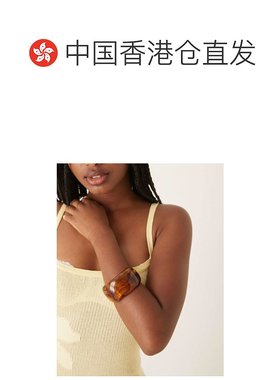 香港直邮ASOS 女士 tort 设计粗框树脂棕色手镯 brown棕色 舒适时