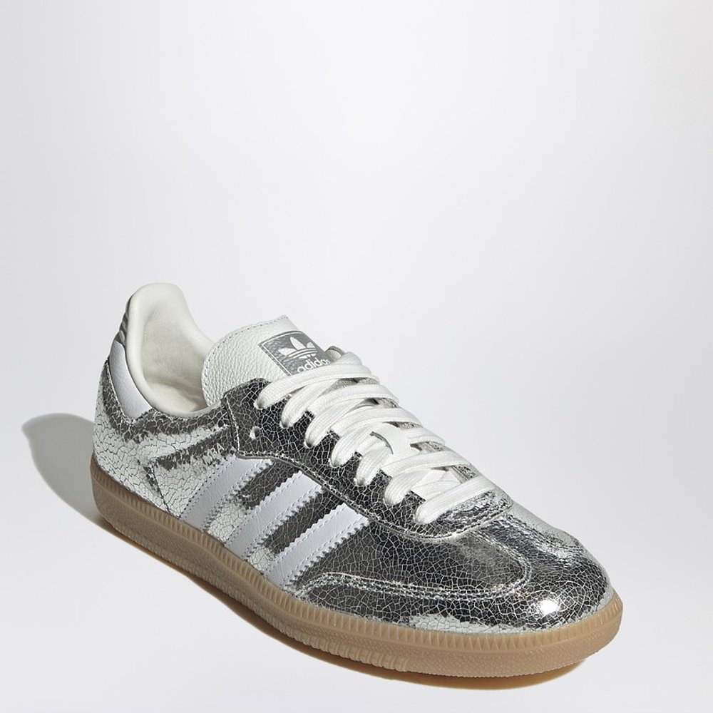 香港直邮Adidas 女士 Samba OG Metallic/White 银色运动鞋 JR003 - 图2