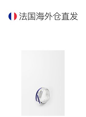 1h可退 欧洲直邮LOEWE/罗意威 女士银色/蓝色纯银/珐琅戒指