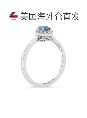 【美国直邮】Macy's|瑞士蓝色托帕石（1/2 克拉总重）和钻石点缀